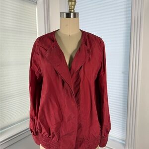 Massimo Dutti Deep Red Bomber Jacket